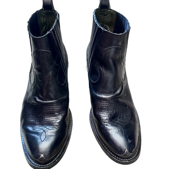 Downeaster Alexa x Free People black‎ leather western Booties size 37 - Picture 10 of 11